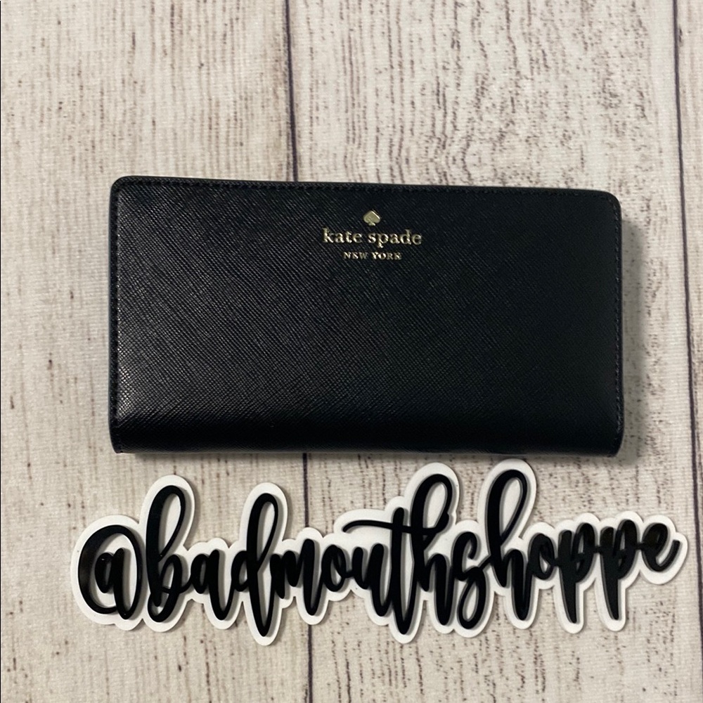 *kate spade Dana Large Slim Bifold Wallet in Black